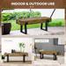 Garden Bench with Metal Legs, Rustic Wood Entryway Bench