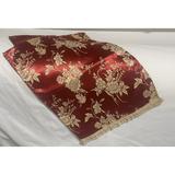 Regency burgundy brushed velvet with yeellow gold floral bedscarf