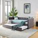 Daybed with Trundle Sofa Bed, upgraded velvet upholstered sofa bed