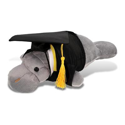 DolliBu Grey Manatee Graduation Plush with Graduation Cap with Tassel - 15 inches