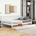 Full Size Daybed with 2 Drawers and Wooden Support Legs, Modern Classic Style Full Storage Bed Frame