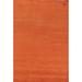 Orange Modern Gabbeh Oriental Area Rug Solid Hand-Knotted Wool Carpet - 5'3" x 7'11"