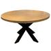 Jackson 54 Inch Dining Table, Wood Frame, Round Top, Light Gray, Dark Brown