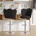 VECELO Swivel Adjustable Barstools, White/Black Bar Stools(Set of 2)