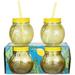 Amici Home Lemon Glass Yellow Mason Jar Set of 4 - 13.5 Ounce