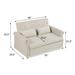 Velvet Convertible Loveseat Sleeper Sofa Couch w/ 2 Lumbar Pillows, Adjustable Pull-Out Bed and Removable Armrest Reclining Sofa