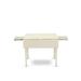East West Furniture Dining Table Set Contains a Rectangle Kitchen Table and Chairs, Linen White (Pieces Options)