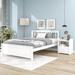 Full Size Platform Bed with Nightstand and Headboard for Kids, White