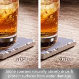 Feel Better After Wine 4 Pack Absorbent Stone Coasters with Protective Cork Backing 4" Square Made in The USA Easily Wipes Clean