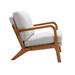 Wooden Frame Armchair Modern Accent Chair Padded Seat Lounge Chairs Club Chairs with Cushion Back and Wooden Arms