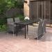 vidaXL Patio Dining Set Outdoor Table and Chair Set Poly Rattan and Glass