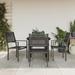 vidaXL Patio Dining Set Outdoor Table and Chair Black Steel and Textilene