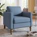 Modern Accent Chair Armchair Blue Tufted Armchair with Vintage Brass Studs Upholstered Chair for Living Room