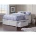 Orlando King Platform Bed with Footboard and 2 Drawers in White