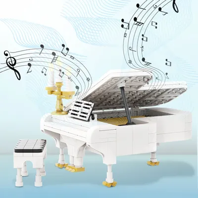 Moc Klavier Bausteine Musik Instrument DIY Modell Kinder Dekoration Spielzeug Ziegel Sets Bildung Image