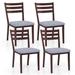 Gymax Upholstered Dining Chair Set of 4 Armless Cushioned Seat Hollow