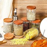Glass Food Storage Containers with Wood Lids