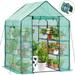 Greenhouse with Screen Windows Walk Plant Greenhouses Heavy Duty with Durable PE Cover 3 Tiers 12 Shelves Stands 4.8x4.8x6.3 FT