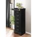 Chest of 7x Drawers Black Finish Hidden Drawers Wooden Furniture