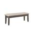Dylan 48 Inch Bench, Brown Wood Frame, Gray Fabric Upholstered Cushion