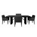 Double Pedestal Dining Table Set in Charcoal Grey and Black