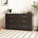 Large 6 drawers chest of drawer dressers table with golden handle