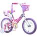 Girl's Flower Princess BMX Bike for Girls with Training Wheels 16 Inch Kids Toddler Bicycle with Utility Basket & Streamers