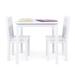 White Kids Wood Square Table and 2 Chairs Set