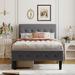 Twin Size Linen Fabric Upholstered Platform Bed with 2 Drawers