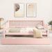 Full Size Daybed with Trundle, Wooden Full Daybed Frame with Guardrails, Modern Sofa Bed with Support Legs for Kids Teens Adults