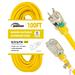 100FT 12/3 Lighted Outdoor Extension Cord - 12 Gauge 3 Prong SJTW Heavy Duty Extension Cable with 3 Prong Grounded Plug