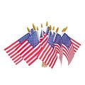 12 Pcs USA 4 x6 Wooden Stick Flag July 4th Decoration Veteran Party Mini American Stick Flag - American Hand Held Stick Flags with Safety Golden Spear Top