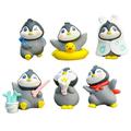 6Pcs Miniature Penguin Ornament Succulent Plants Pots Ornament Kids Room Decor