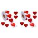 2 Roll Valentine s Day Glitter Heart Stickers Heart Stickers Roll Heart Labels for Anniversaries Wedding(500Pcs/Roll)