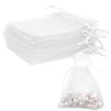 Organza Bags White Organza Bags 50Pcs Sheer Organza Bags 3 x 4 inch Jewelry Gift Bags Party Favor Bags with Drawstring Mesh Gift Pouches Mini Candy Bags for Wedding Christmas Party