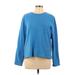 Lands' End Pullover Sweater: Blue Print Tops - Women's Size Medium