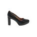 Naturalizer Heels: Slip On Chunky Heel Minimalist Black Solid Shoes - Women's Size 8 - Round Toe