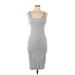 Forever 21 Casual Dress - Midi Scoop Neck Sleeveless: Gray Solid Dresses - Women's Size Medium