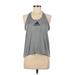 Adidas Active Tank Top: Gray Graphic Activewear - Women's Size Medium