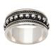 'Dot-Patterned Classic Sterling Silver Spinner Ring from Bali'