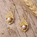 '22k Gold-Plated White Cultured Pearl Kayonan Dangle Earrings'