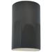 Ambiance 12 1/2"H Gloss Gray Cylinder Outdoor Wall Sconce