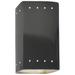 Ambiance 9 1/2"H Gloss Gray Perfs Rectangle LED Wall Sconce