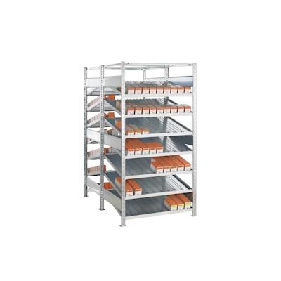 PROREGAL Doppel-Kanbanregal MULTIplus150 | Grundregal | HxBxT 200x130x80cm | 7 Ebenen | Fachlast 150kg | ohne Trenn- und Seitenführungen | Verzinkt Image