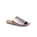 Wide Width Women's Camano Slide Sandal by SoftWalk in Pewter Metal (Size 8 W)