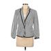 INC International Concepts Blazer Jacket: Gray Checkered/Gingham Jackets & Outerwear - Women's Size 6