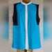 Nine West Tops | Color Block Sleeveless Blouse Hidden Buttons By Nine West Sz 14 | Color: Black/Blue | Size: 14