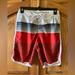 American Eagle Outfitters Swim | Men’s American Eagle Red White Striped Swim Trunks Board Shorts Size M | Color: Red/White | Size: M