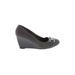 Bandolino Wedges: Gray Print Shoes - Women's Size 8 1/2 - Round Toe