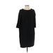 Cos Casual Dress - Shift Crew Neck 3/4 sleeves: Black Print Dresses - Women's Size Small